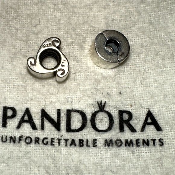 (2) Authentic Pandora Sterling Silver Best Friend Charm Bead & Clip 925 ALE #39 - Picture 7 of 12